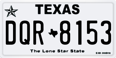 TX license plate DQR8153