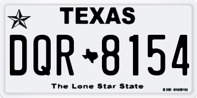 TX license plate DQR8154