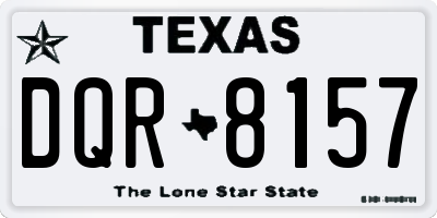 TX license plate DQR8157