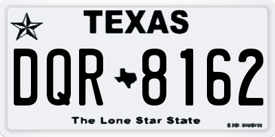 TX license plate DQR8162