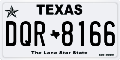 TX license plate DQR8166