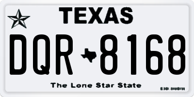 TX license plate DQR8168