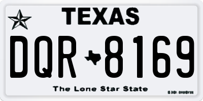 TX license plate DQR8169