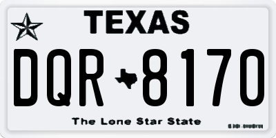 TX license plate DQR8170