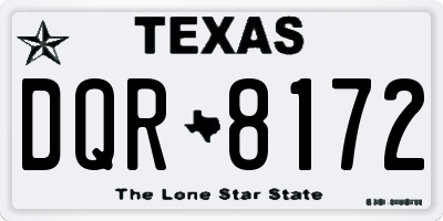 TX license plate DQR8172