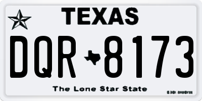 TX license plate DQR8173
