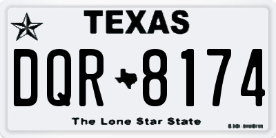 TX license plate DQR8174