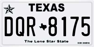 TX license plate DQR8175