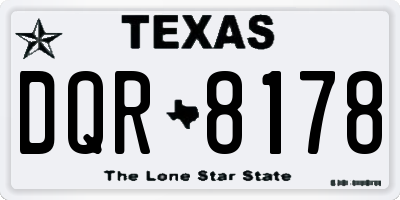 TX license plate DQR8178