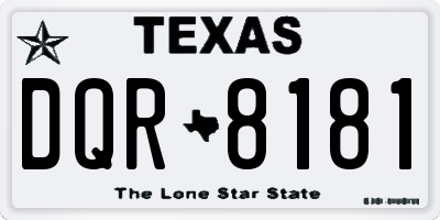 TX license plate DQR8181