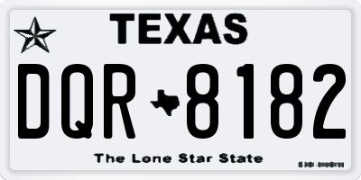 TX license plate DQR8182