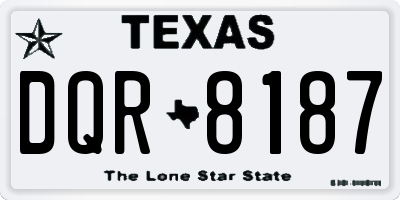 TX license plate DQR8187