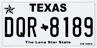 TX license plate DQR8189