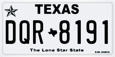 TX license plate DQR8191