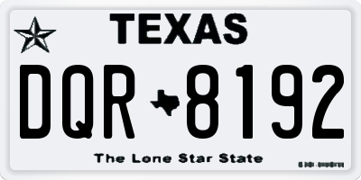 TX license plate DQR8192