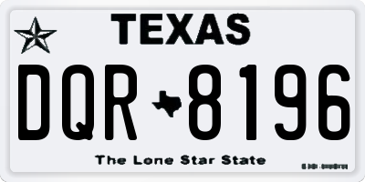 TX license plate DQR8196