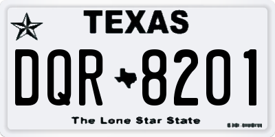TX license plate DQR8201