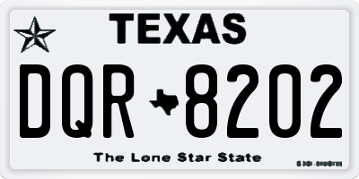TX license plate DQR8202
