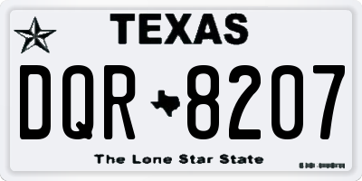 TX license plate DQR8207