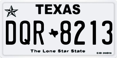 TX license plate DQR8213