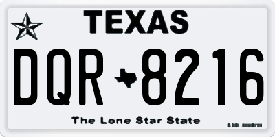 TX license plate DQR8216