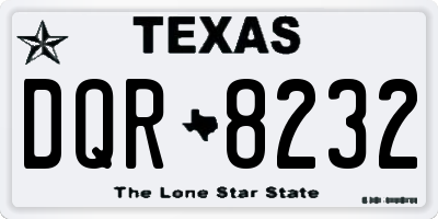 TX license plate DQR8232
