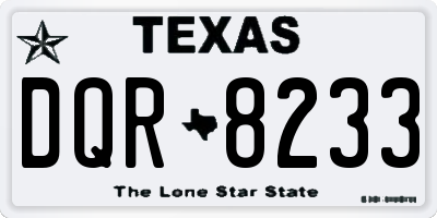 TX license plate DQR8233