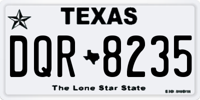TX license plate DQR8235