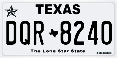 TX license plate DQR8240