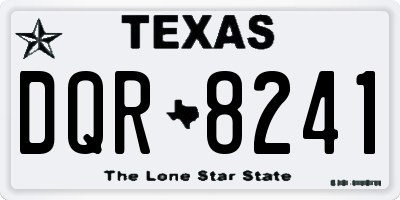 TX license plate DQR8241