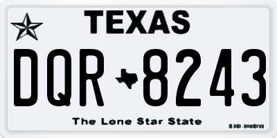 TX license plate DQR8243