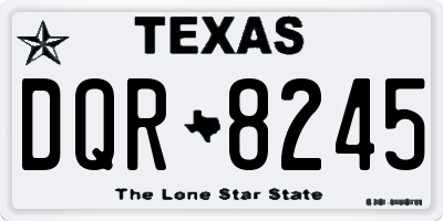 TX license plate DQR8245
