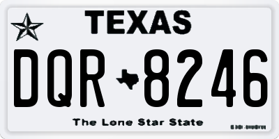 TX license plate DQR8246