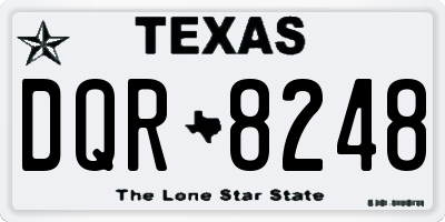TX license plate DQR8248