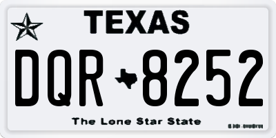 TX license plate DQR8252