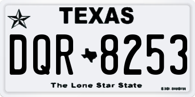 TX license plate DQR8253