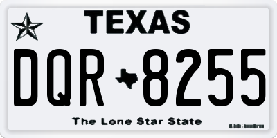 TX license plate DQR8255