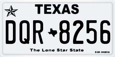 TX license plate DQR8256