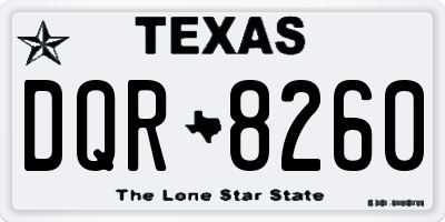 TX license plate DQR8260