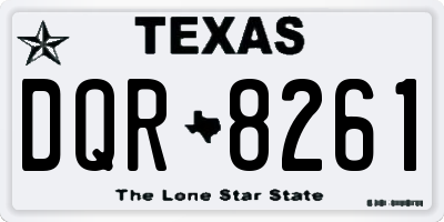 TX license plate DQR8261