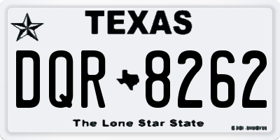 TX license plate DQR8262