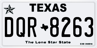 TX license plate DQR8263