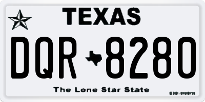 TX license plate DQR8280