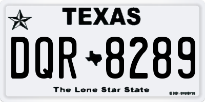 TX license plate DQR8289