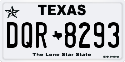 TX license plate DQR8293