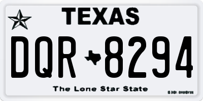 TX license plate DQR8294