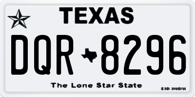 TX license plate DQR8296