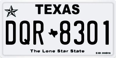 TX license plate DQR8301