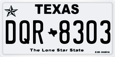 TX license plate DQR8303