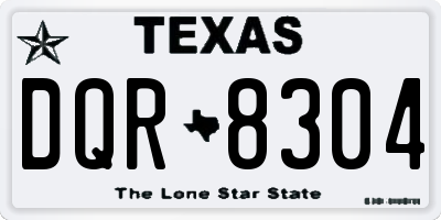 TX license plate DQR8304